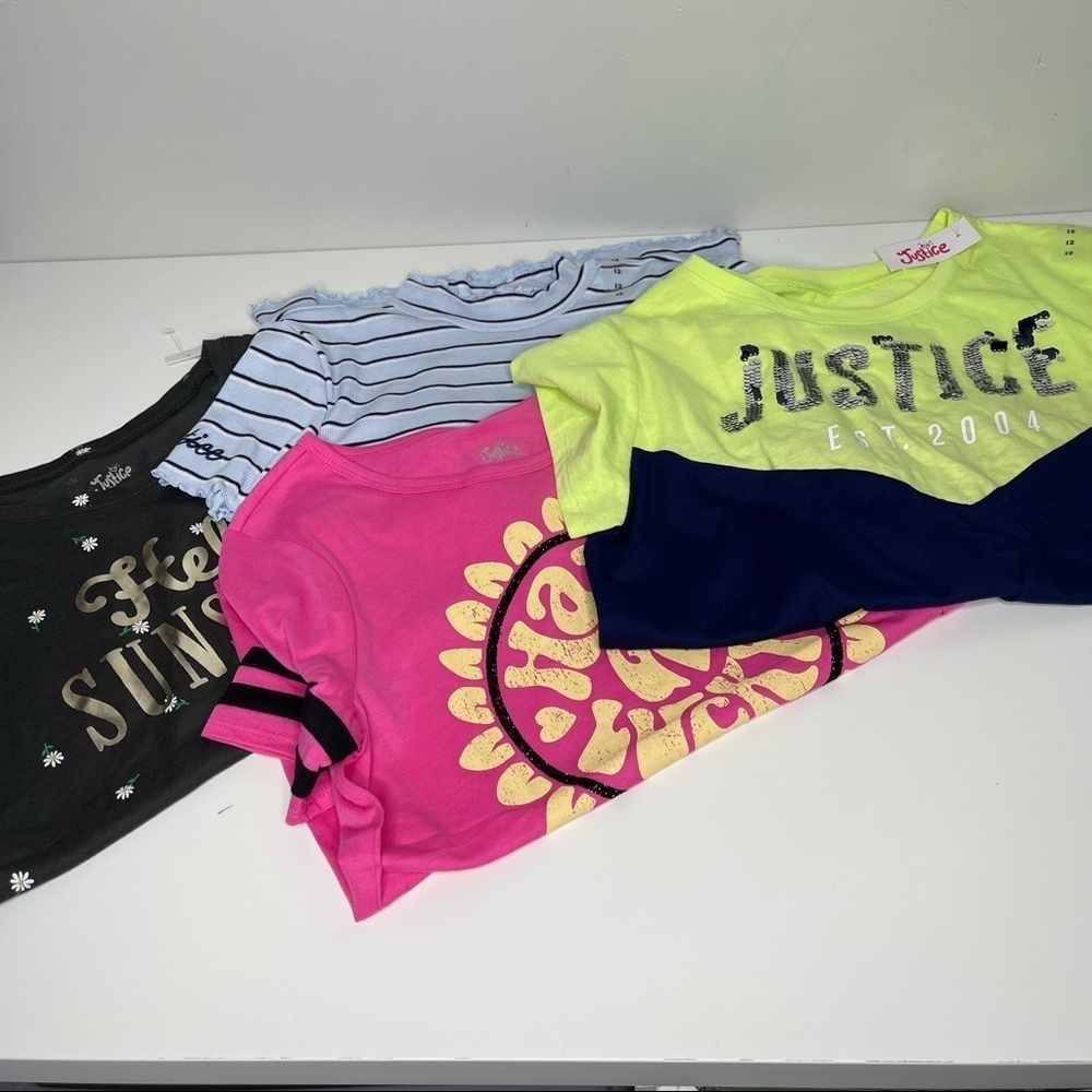 Justice lot of 4 tops size 12